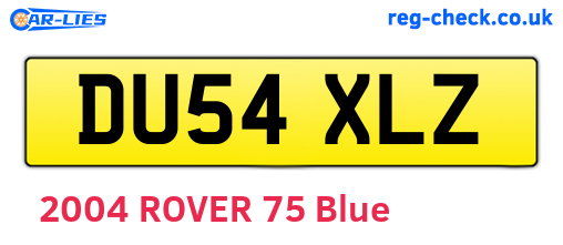 DU54XLZ are the vehicle registration plates.