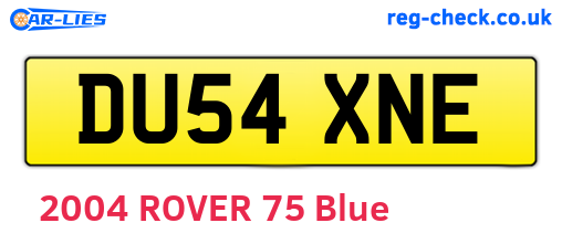 DU54XNE are the vehicle registration plates.