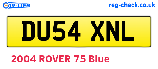 DU54XNL are the vehicle registration plates.