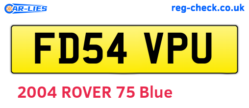 FD54VPU are the vehicle registration plates.