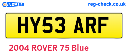 HY53ARF are the vehicle registration plates.