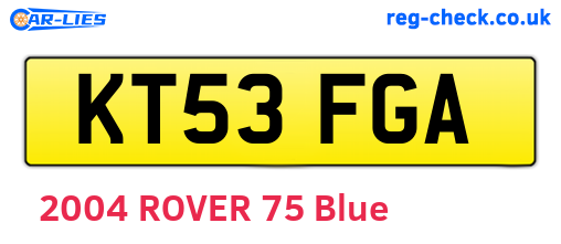 KT53FGA are the vehicle registration plates.