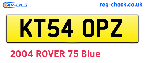 KT54OPZ are the vehicle registration plates.