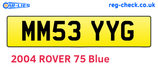 MM53YYG are the vehicle registration plates.
