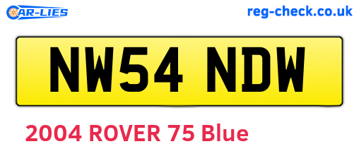 NW54NDW are the vehicle registration plates.