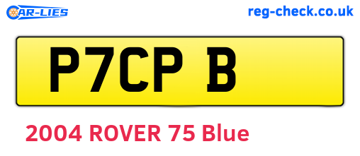 P7CPB are the vehicle registration plates.