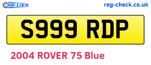 S999RDP are the vehicle registration plates.
