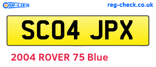 SC04JPX are the vehicle registration plates.