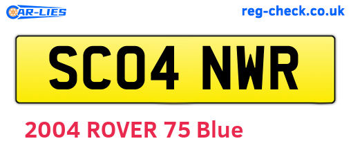SC04NWR are the vehicle registration plates.