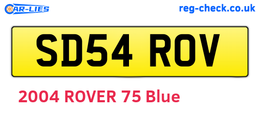 SD54ROV are the vehicle registration plates.
