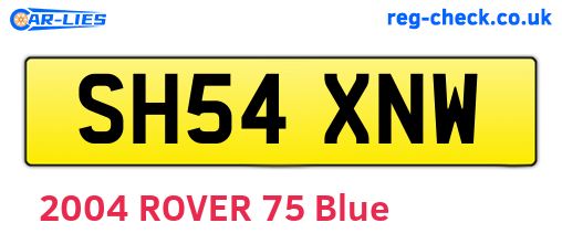 SH54XNW are the vehicle registration plates.