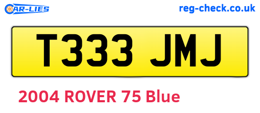 T333JMJ are the vehicle registration plates.