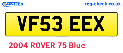 VF53EEX are the vehicle registration plates.