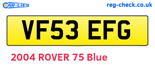 VF53EFG are the vehicle registration plates.