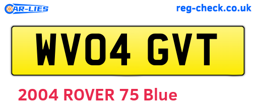 WV04GVT are the vehicle registration plates.