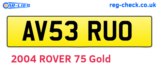 AV53RUO are the vehicle registration plates.