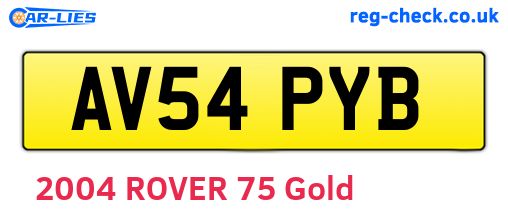 AV54PYB are the vehicle registration plates.