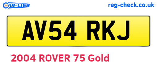 AV54RKJ are the vehicle registration plates.