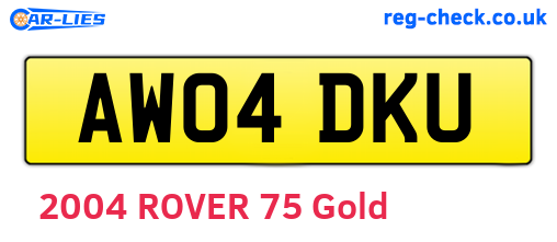 AW04DKU are the vehicle registration plates.