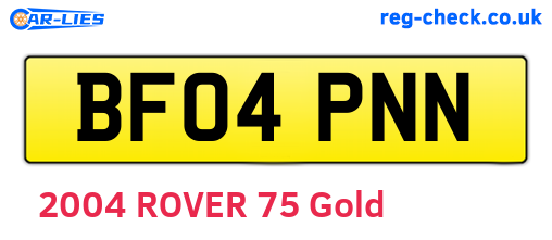 BF04PNN are the vehicle registration plates.