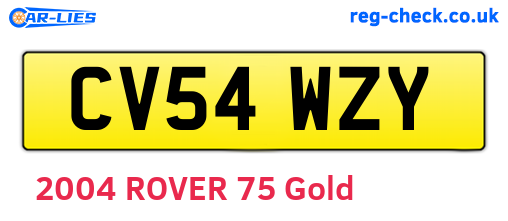 CV54WZY are the vehicle registration plates.