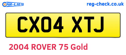 CX04XTJ are the vehicle registration plates.