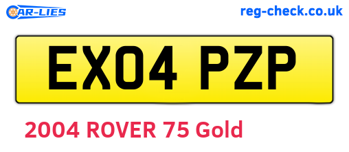 EX04PZP are the vehicle registration plates.