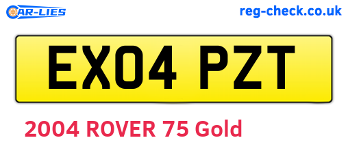 EX04PZT are the vehicle registration plates.