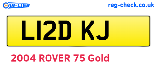 L12DKJ are the vehicle registration plates.