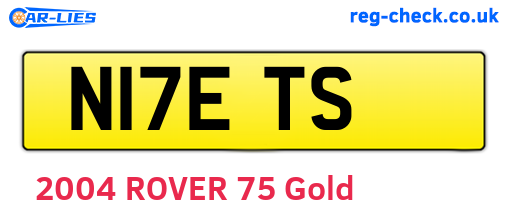 N17ETS are the vehicle registration plates.