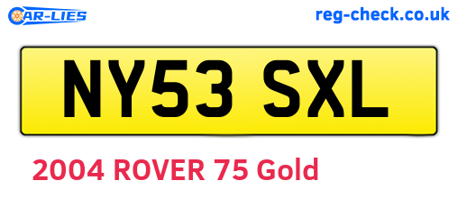 NY53SXL are the vehicle registration plates.