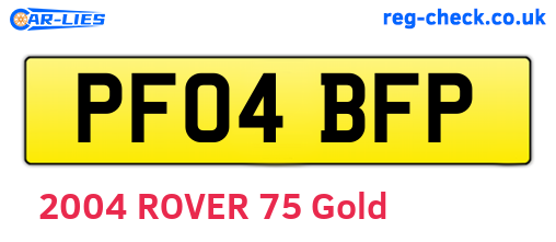 PF04BFP are the vehicle registration plates.