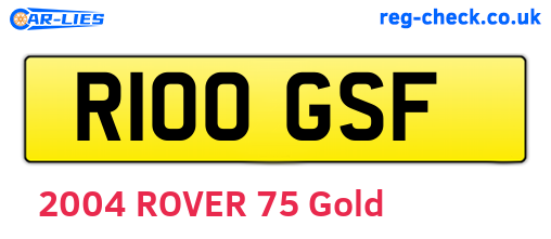 R100GSF are the vehicle registration plates.