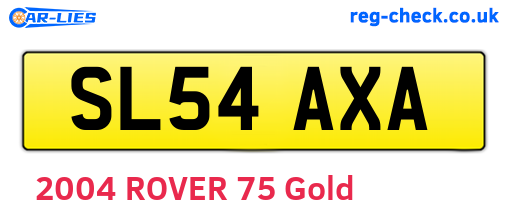 SL54AXA are the vehicle registration plates.