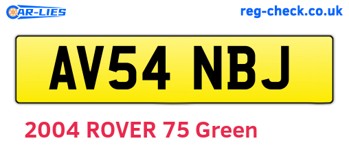 AV54NBJ are the vehicle registration plates.