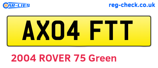AX04FTT are the vehicle registration plates.