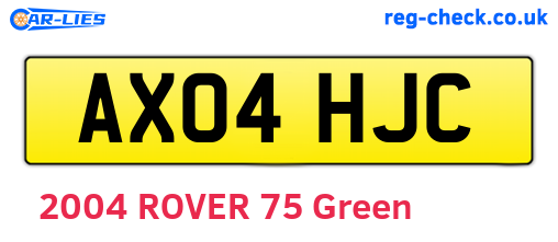 AX04HJC are the vehicle registration plates.