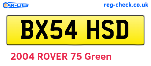 BX54HSD are the vehicle registration plates.