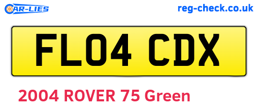 FL04CDX are the vehicle registration plates.