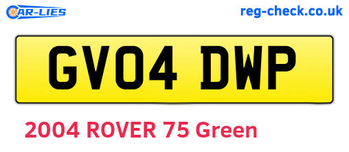 GV04DWP are the vehicle registration plates.