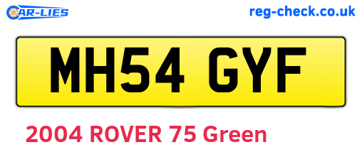 MH54GYF are the vehicle registration plates.