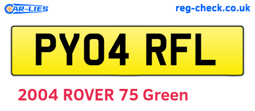 PY04RFL are the vehicle registration plates.