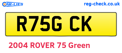 R75GCK are the vehicle registration plates.