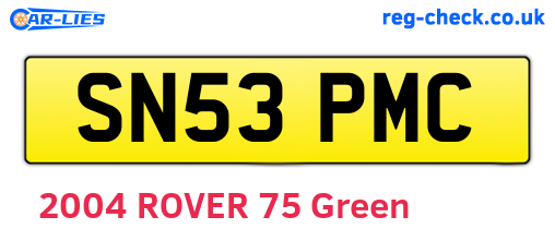 SN53PMC are the vehicle registration plates.