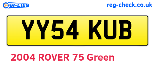 YY54KUB are the vehicle registration plates.