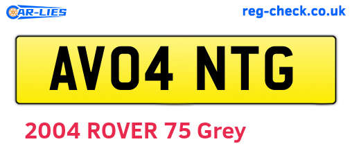 AV04NTG are the vehicle registration plates.