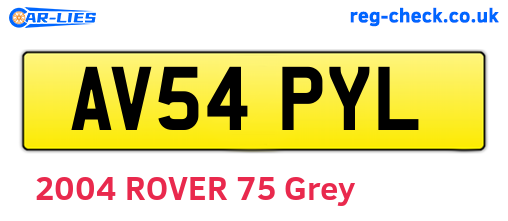 AV54PYL are the vehicle registration plates.
