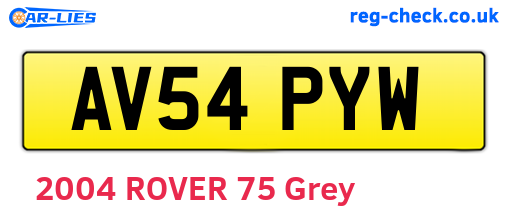 AV54PYW are the vehicle registration plates.