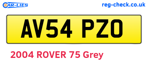 AV54PZO are the vehicle registration plates.