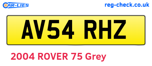 AV54RHZ are the vehicle registration plates.